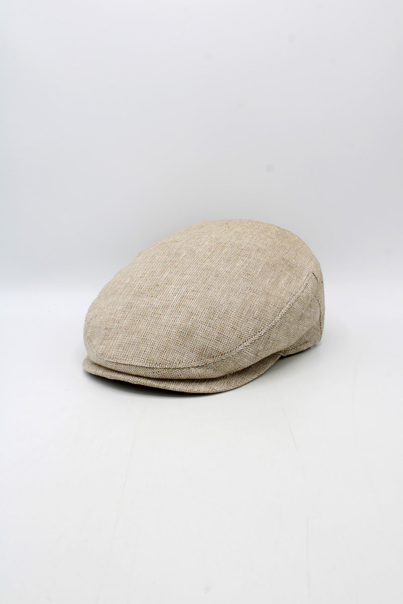 Beige Linen-Cotton Summer Flat Cap – Made in Italy
