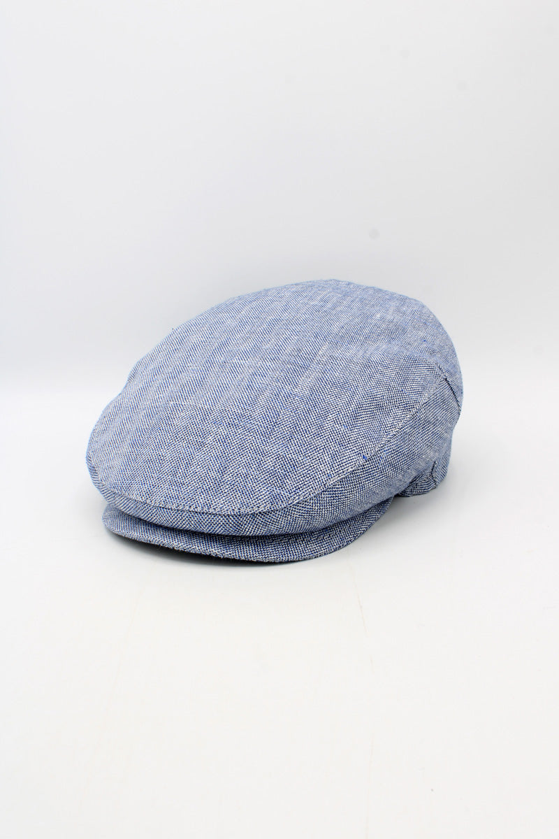 Blue Linen-Cotton Summer Flat Cap – Made in Italy