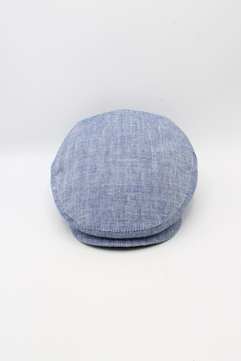 Blue Linen-Cotton Summer Flat Cap – Made in Italy