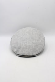 Light Grey Linen-Cotton Summer Flat Cap – Made in Italy