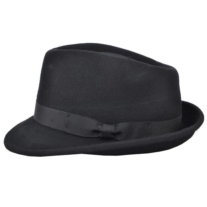 Crushable Wool Felt Trilby Hat – Black | Foldable & Timeless Accessory in the UK