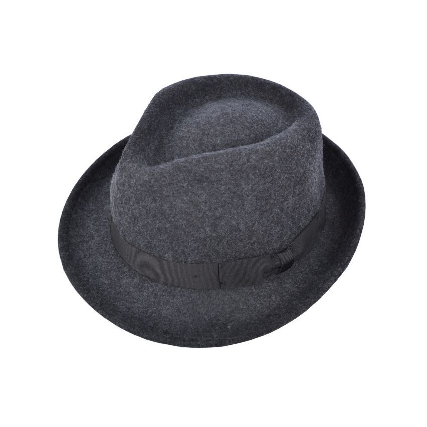 Mix Charcoal Wool Crushable Trilby Hat | Versatile Travel-Ready Style