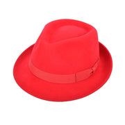 Red Wool Crushable Trilby Hat | Vibrant Style & Travel-Friendly