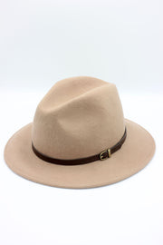 100% Wool Handmade Fedora Hat with Leather Belt – Made in Italy