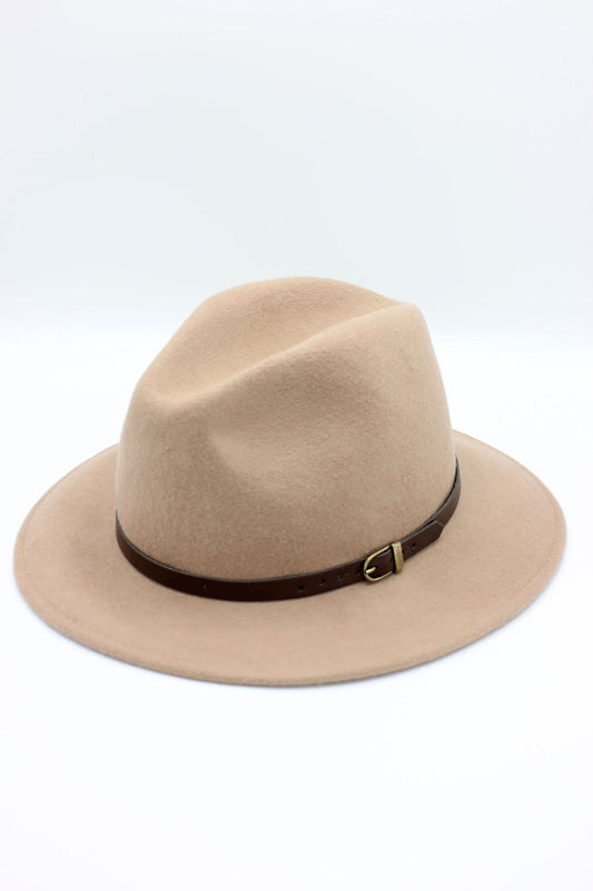 100% Wool Handmade Fedora Hat with Leather Belt – Made in Italy