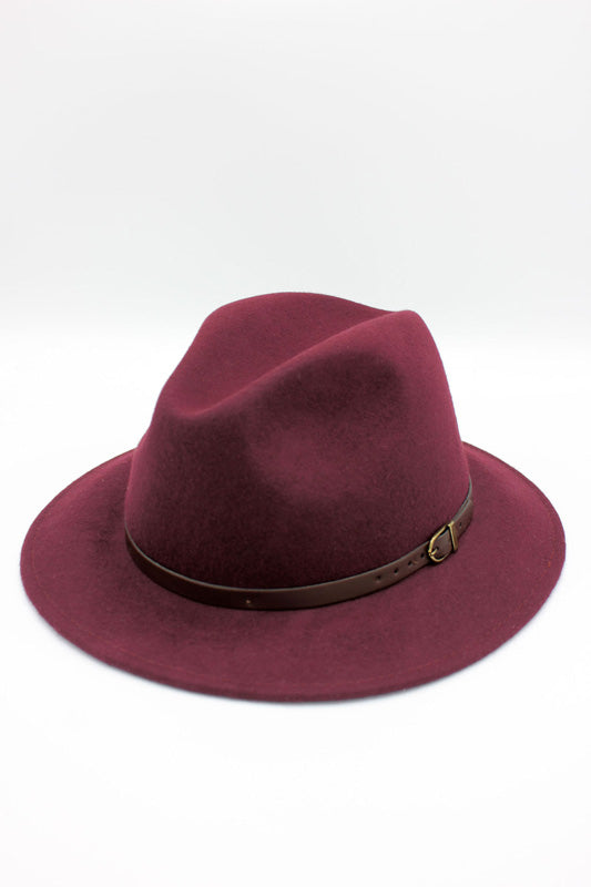 100% Wool Handmade Fedora Hat with Leather Belt – Made in Italy