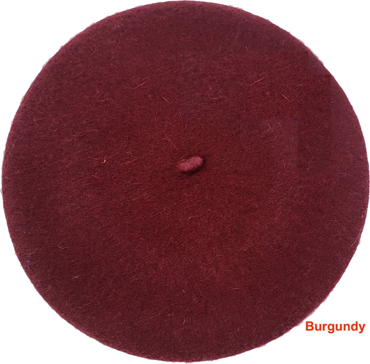 Classic French Wool Beret – Burgundy