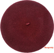 Classic French Wool Beret – Burgundy