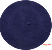 Classic French Wool Beret – Navy Blue