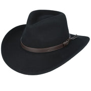 Crushable Wool Felt Cowboy Hat – Wide Brim Travel-Friendly Design – Black