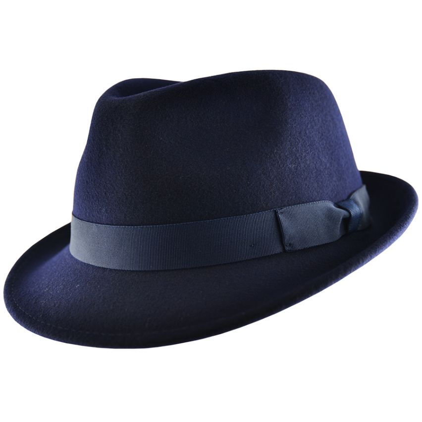 Navy Wool Crushable Trilby Hat | Timeless Elegance & Travel-Ready