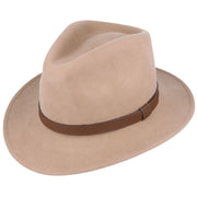 Crushable Wool Fedora Hat with Leather Strap | Camel, Waterproof, Foldable, Next-Day UK Delivery