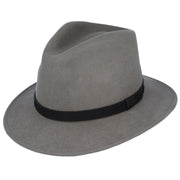 Crushable Wool Fedora Hat with Leather Strap | Grey, Waterproof, Foldable, Next-Day UK Delivery