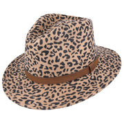 Crushable Wool Fedora Hat with Leather Strap | Leopard Design, Waterproof, Foldable, Next-Day UK Delivery