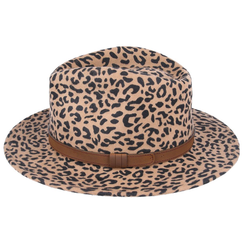 Crushable Wool Fedora Hat with Leather Strap | Leopard Design, Waterproof, Foldable, Next-Day UK Delivery