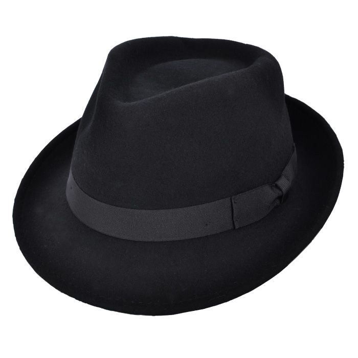 Crushable Wool Felt Trilby Hat – Black | Foldable & Timeless Accessory in the UK