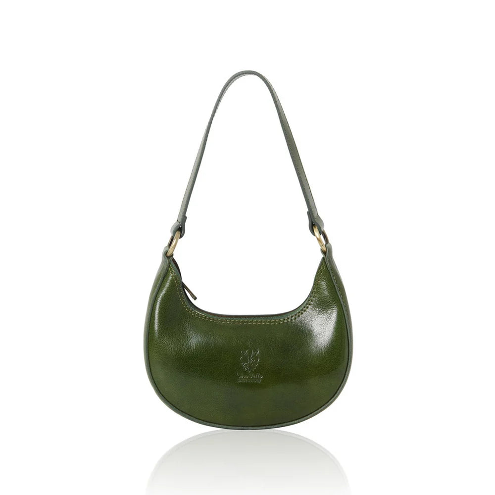 Italian Genuine Leather Vegetable-Tanned Crescent Bag- Small