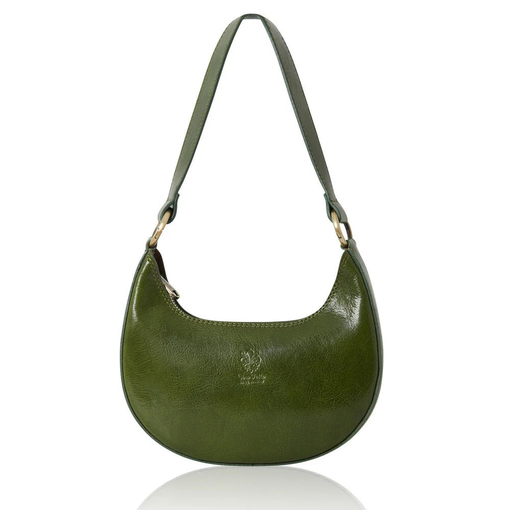 Italian Genuine Leather Vegetable-Tanned Crescent Bag- Large