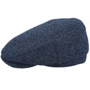 Gladwin Bond Harris Herringbone Wool Flat Cap - Navy