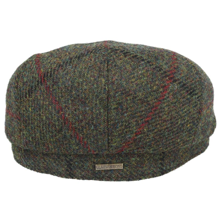 Gladwin Bond Harris Tweed Wool Flat Cap - Green