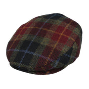 Gladwin Bond Harris Check Tweed Wool Flat Cap - Burgundy