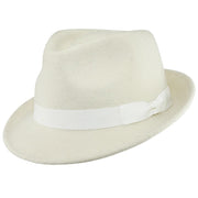 White Wool Crushable Trilby Hat | Elegant Travel-Ready Style