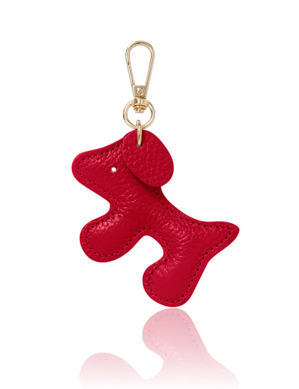 Italian Handmade Genuine Leather Dog Keyring Bag Charm