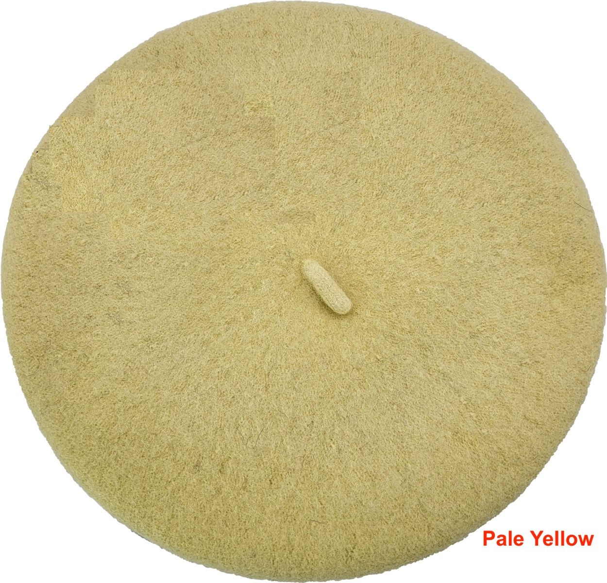 Classic French Wool Beret – Pale Yellow