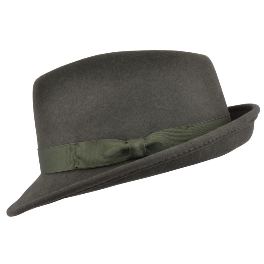 Dark Green Wool Crushable Trilby Hat | Sophisticated & Travel-Ready