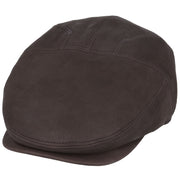 Premium Sheepskin Leather Brown Flat Cap – Genuine Waterproof Leather Hat