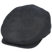 Premium Sheepskin Leather Black Flat Cap – Genuine Waterproof Leather Hat