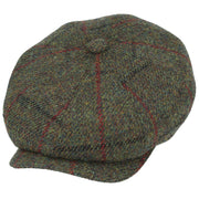 Harris Tweed Wool Herringbone Newsboy Cap - Green