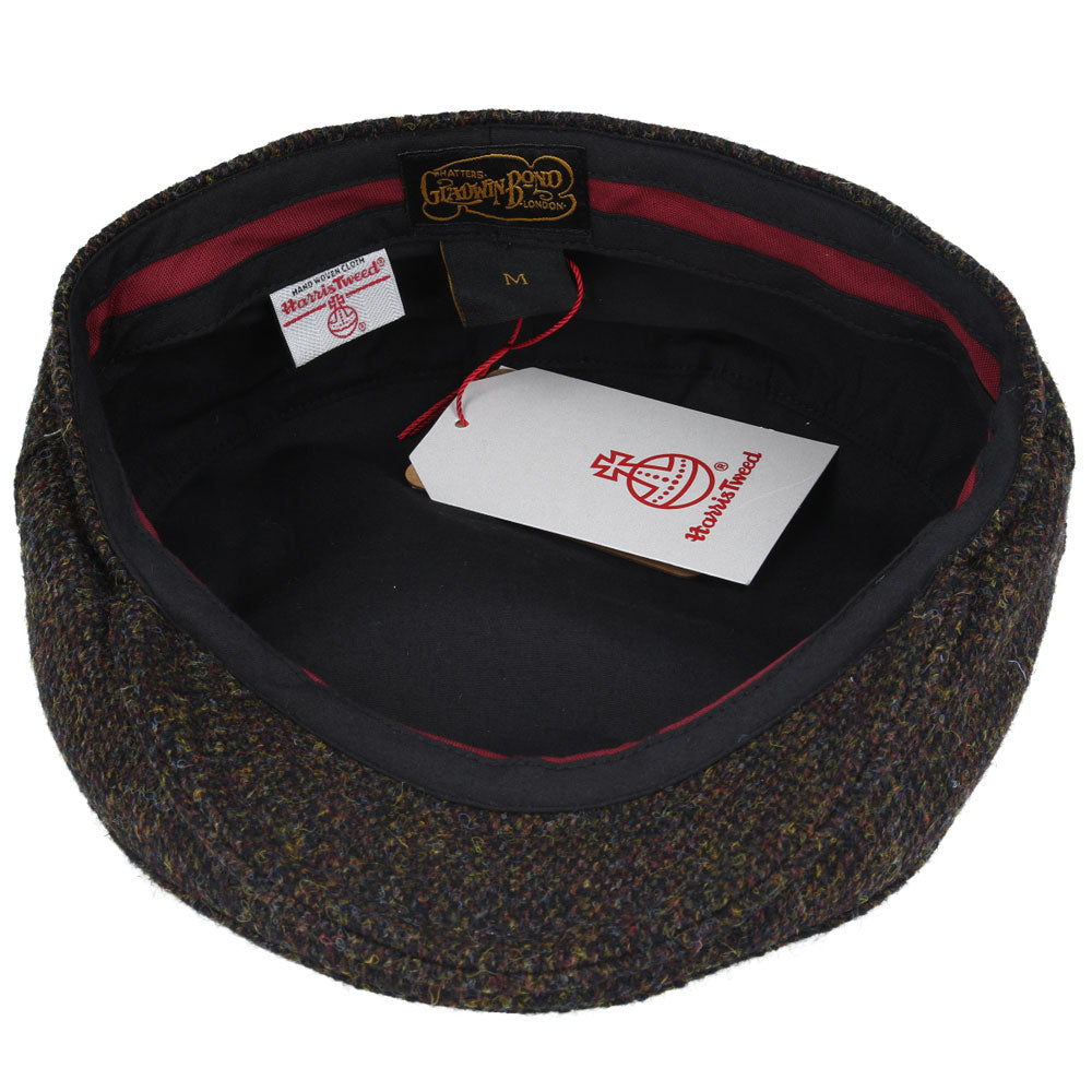 Gladwin Bond Harris Tweed Wool Flat Cap - Brown